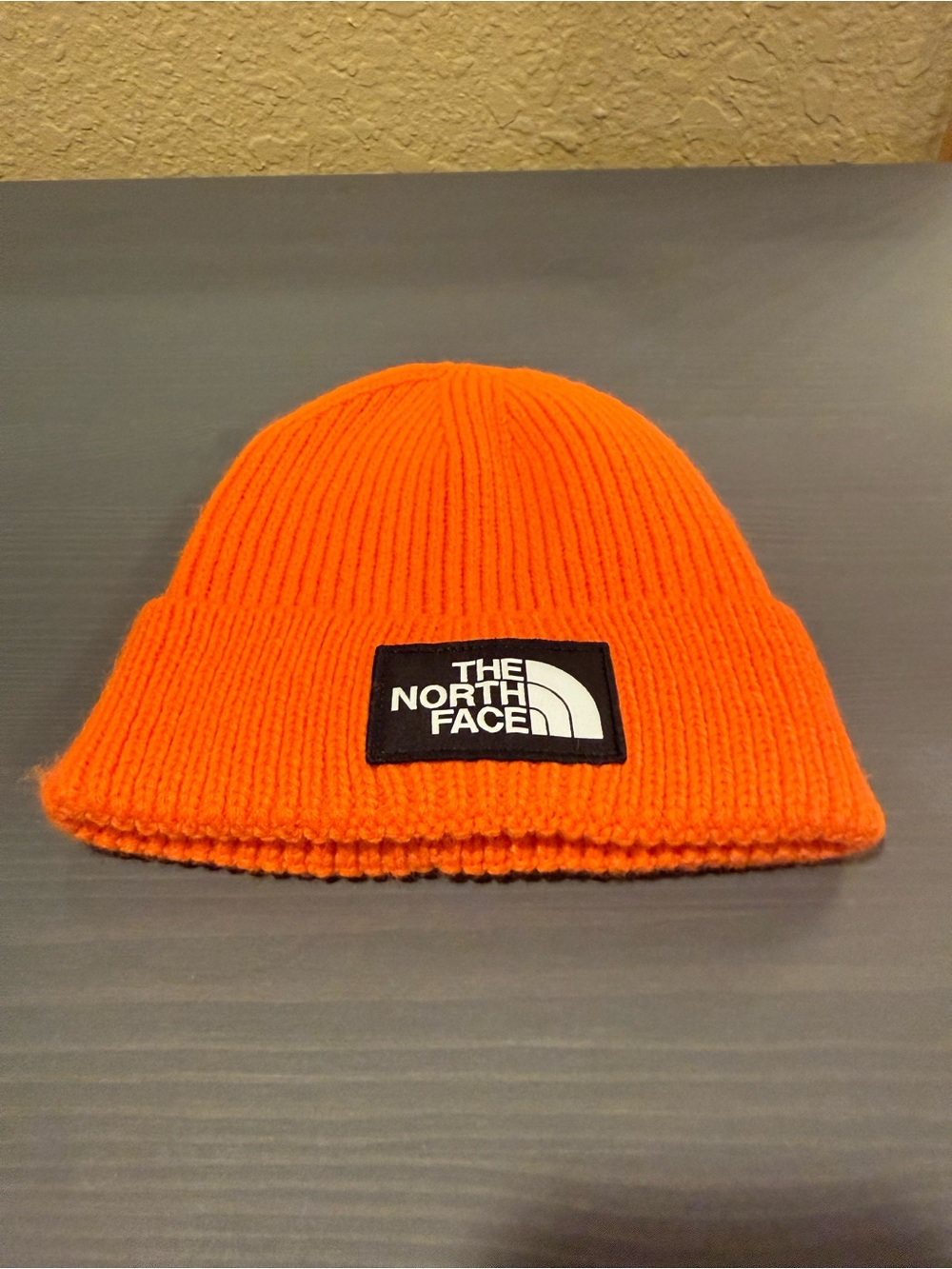 The North Face Orange Ribbed Cuffed Beanie